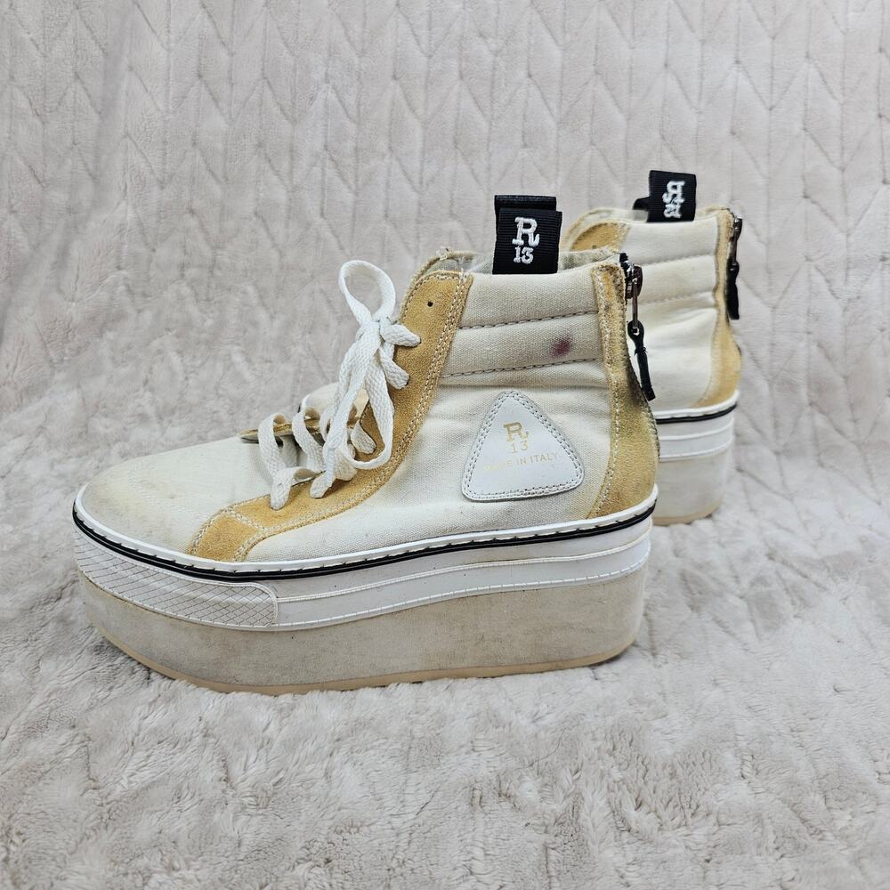 R13 Courtney Sneakers Womens High Top Platform Canvas Vibram